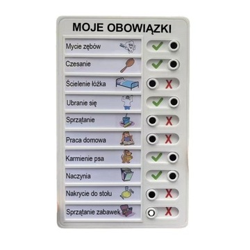 TABLICA OBOWIĄZKÓW MOTYWACYJNA DZIECI PO POLSKU