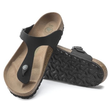 Klapki damskie Birkenstock Gizeh BIRKO FLOR MODNE JAPONKI PROFILOWANE VEGAN