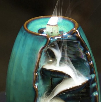 Ароматическая горелка с водопадом, благовония + фитили, керамический набор благовоний, дым