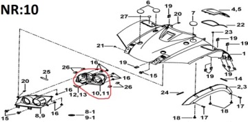 ЛЕВЫЙ КОРПУС ФАРЫ ПЕРЕДНЕЙ ЧАСТИ КВАДРОЦИКЛА TGB BLADE 425cc (ОРИГИНАЛЬНЫЙ)!