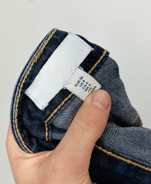 Jeansowe elastyczne spodnie rurki S 36 H&M
