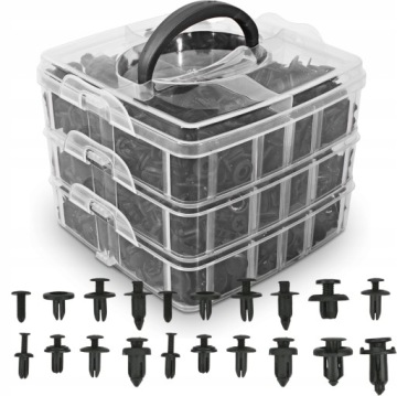 XXL НАБОР ЗАЖИМОВ, ШПИЛЬКОВ, АВТОМОБИЛЬНЫХ ЗАЖИМОВ ДЛЯ ОБИВКИ АВТОМОБИЛЯ 635 + СЪЕМНИК