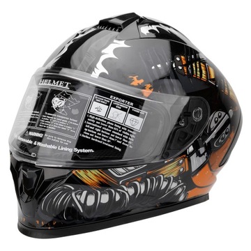 KASK MOTOCYKLOWY z OKULARAMI PRZECIWSŁONECZNYMI PROFESJONALNY KASK 63-64CM