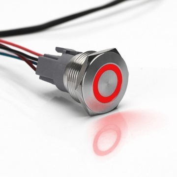 PRZYCISK MONOSTABILNY WANDALOODPORNY 250V 5A 28x35MM CZERWONY