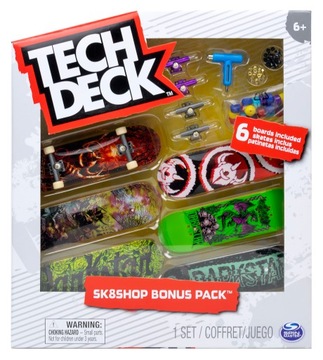 ZESTAW TECH DECK SK8SHOP 6 DESKOROLEK + AKCESORIA