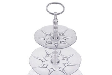 ПИРАМИДА ПРОЗРАЧНАЯ ФРУКТОВАЯ ТАРЕЛКА 26см 3-ЭТАЖНАЯ ПОДСТАВКА