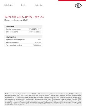 Toyota Supra V 2.0 258KM 2023 Toyota Supra, zdjęcie 19