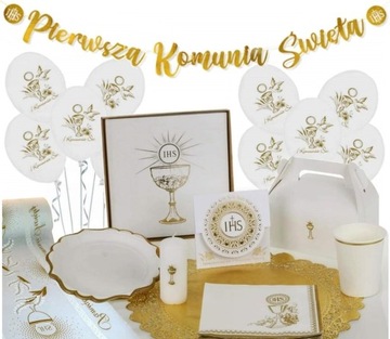 Бело-золотые КРУЖКИ для Первого Причастия и не только, 6 шт.