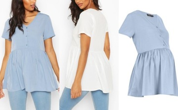 2A2A45 P26 BOOHOO MATERNITY NIEBIESKA BLUZKA TUNIKA L
