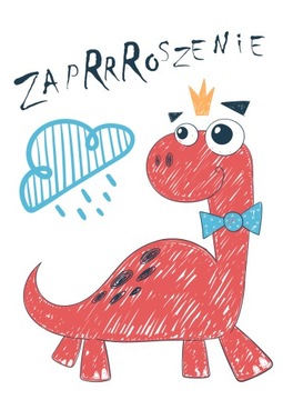 ZAPROSZENIE NA URODZINY ROCZEK Dinozaur