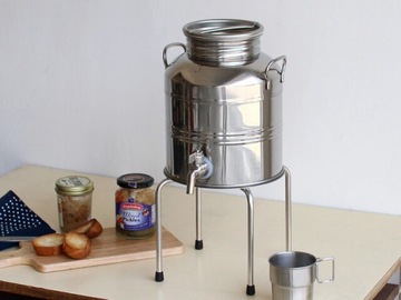 БОЧКА, НЕРЖАВЕЮЩАЯ СТАЛЬ, лейка, банка, бидон, банка INOX, 3л, герметичная, навинчивающаяся