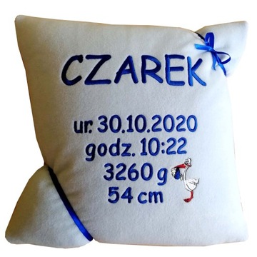 Poduszka z METRYCZKA imię PREZENT NARODZINY ROCZEK
