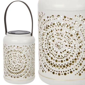 Солнечный фонарь, ажурный металлический фонарь для балкона, террасы, подоконника, белый