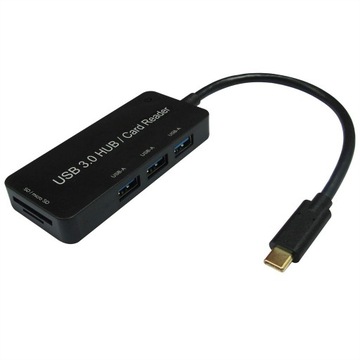 USB-C CardReader Typ C+3x USB 3.2 Gen 1, SD/Micro