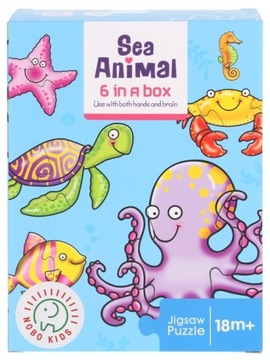 Puzzle Baby 12 el. Zwierzęta Morskie Żółw Rybka