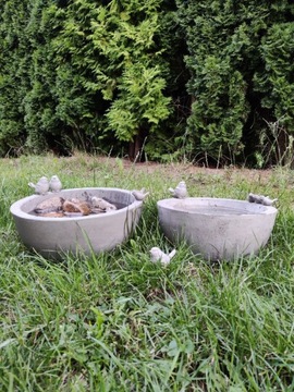 БОЛЬШОЙ БЕТОННЫЙ ПОИЛ 33см ДЛЯ ПТИЦ И НАСЕКОМЫХ БЕСПЛАТНЫЕ БЕТОННЫЕ ПТИЦЫ