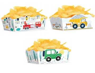 Коробки для чипсов Транспорт Автомобили 15 х 6 см, 3 шт.