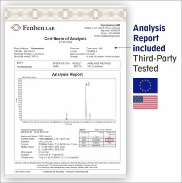 Фенбендазол 222 мг об. > 99% Fenben Lab 90 капсул
