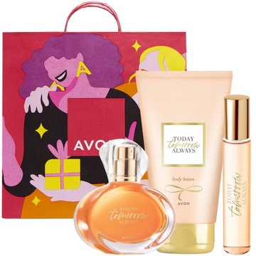 AVON TTA TOMORROW ZESTAW PREZENT DLA KOBIETY WODA PERFUMOWANA 50ML +GRATIS
