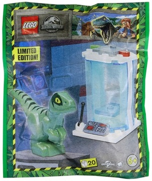 LEGO JURASSIC WORLD FIGURKA DINOZAUR RAPTOR DINO INKUBATOR 122327 SASZETKA