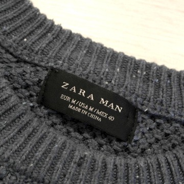 ZARA _ ORYGINALNY CIEPŁY SWETER Z LOGO _ M/L