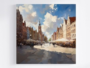 PLAKAT ARCHITEKTURA MIASTO GDAŃSK ULICA DŁUGI TARG 40x40