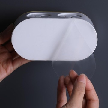 Uchwyt na szczoteczki do zębów z podwójnym otworem, oszczędzający miejsce, żółty