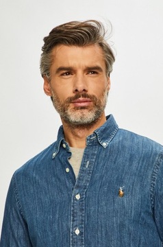 RALPH LAUREN koszula jeansowa granatowa na co dzień PREMIUM r.XL