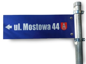 Tablica kierunkowa Strzałka Nazwa ulic Numer METAL
