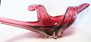 БОЛЬШАЯ ТАРЕЛКА МУРАНО 62 СМ! РОЗОВАЯ ИТАЛИЯ 2,96 КГ