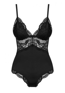 BODY CZARNE 2XL/3XL CZARNE KORONKOWE OBSESSIVE