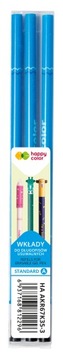 Wkłady do długopisu usuwalnego 0.5mm niebieski, 3 szt. w etui Happy Color