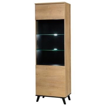 Witryna 60 cm System JERSEY dąb lefkas/czarny