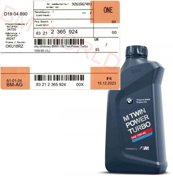 Nowy oryginalny OE BMW olej silnikowy BMW ///M TwinPower Turbo 10W-60