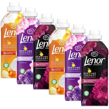 LENOR ZESTAW PERFUME THERAPY perfumowane PŁYNY DO PŁUKANIA TKANIN 6sztuk