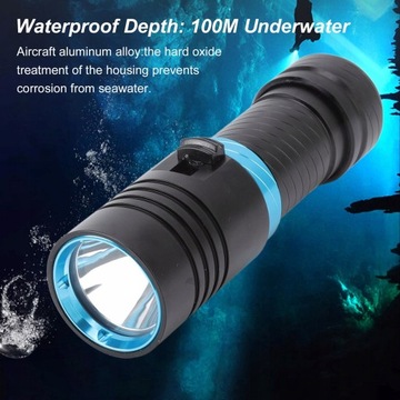 Фонарик для дайвинга 5000LM IPX8, 100 м под водой