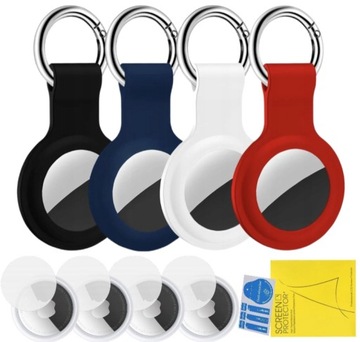 4x ETUI CASE NA LOKALIZATOR APPLE AIRTAG BRELOK + 4x FOLIA HYDROŻELOWA
