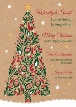 KARNET BOŻE NARODZENIE EKO ŚWIĘTA + KOPERTA 246I