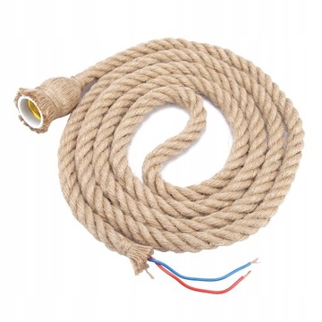 LAMPA LINA JUTOWA KONOPNA SZNUR JUTA E27 1M