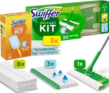 MOP SWIFFER 11 WKŁADÓW + MIOTEŁKA DUSTER ZESTAW