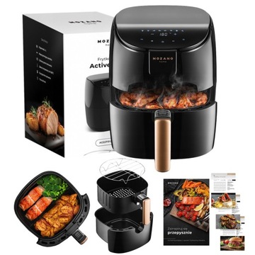 FRYTKOWNICA BEZTŁUSZCZOWA 1500W WYŚWIETLACZ MOCNA 4L WYDAJNA AIR FRYER