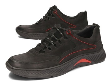 PÓŁBUTY MĘSKIE SPORT SKÓRA KOMODO 922/BK CZARNY 42