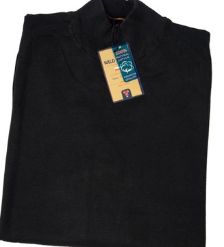Pánsky sveter čierny rolák klasický hladký bavlnený tenký L