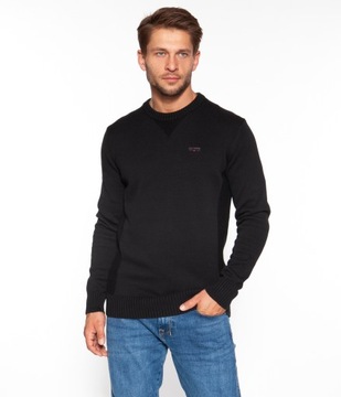 LEE COOPER Sweter męski BILL ORGANIC BLACK L