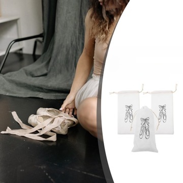 СУМКА ДЛЯ ХРАНЕНИЯ БАЛЕТОК ЖЕНСКАЯ ИЗ ХЛОПКА DANCE 3 ШТ.