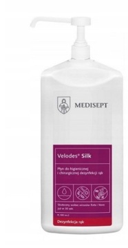 Velodes Silk skuteczny płyn do dezynfekcji skóry rąk 1l z pompką Medisept