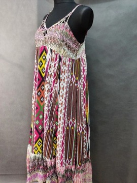 New look sukienka długa letnia aztecka bawełna 46