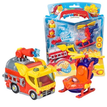 SUPER ZINGS SERIA 5 ZESTAW WÓZ STRAŻACKI HELIKOPTER + 2 FIGURKI