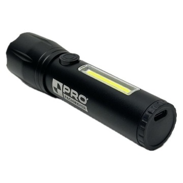 Ручной светодиодный фонарик мощностью 3 Вт с аккумулятором + боковой фонарь PRO, зарядка через USB-C