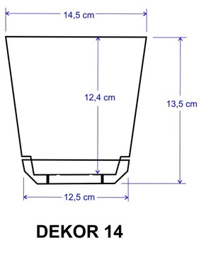 ДЕКОР диаметр цветочного горшка 14 см, медный цвет